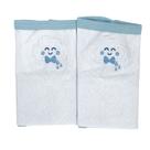 Pano De Boca Bebe Bordado 02 Peças Com Prendedor De Chupeta Nuvem Azul 100 algodão 25cmX33cm Enxoval dia a dia Baby Deluxe
