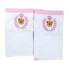 Pano De Boca Bebe Bordado 02 Peças Com Prendedor De Chupeta Ursinho Rosa Royal 100 algodão 25cmX33cm Enxoval dia a dia Baby Deluxe