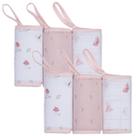 Pano de Boca Bebe Soft Fralda Kit 6 Un 100 Algodão Cogumelo Enxoval Menina Papi