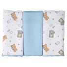Pano De Boca Estampado Com Acabamento Festonê 34x34cm - Incomfral Pixuxu Cor:Urso Soninho Azul