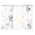 Pano De Boca Estampado Com Acabamento Festonê 34x40cm Baby Bublim Incomfral Nome Do Desenho:Panda Cinza