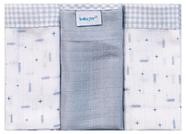 Pano de boca quadriculado baby joy classicos liso c/bordado e picueta 34cmx40cm