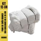 Pano De Chão Branco Alvejado 65 X 35 Cm - Neves - Grande - Tipo Saco Duplo - Kit C/ 15 Unidades