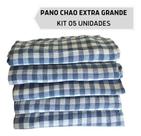 Pano De Chao Limpeza Saco Xadrez Extra Grande Kit 05 Un.