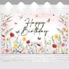 Pano de fundo Avezano Wildflower Birthday Girls 180x110cm