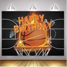 Pano de fundo BAIFNEZ Basketball Feliz Aniversário 210 cm x 150 cm