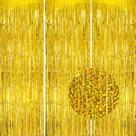 Pano de fundo com franja metálica DECOCKRAT Laser Gold Tinsel 1x2,5 m, pacote com 3