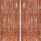 Pano de fundo com franjas metálicas DECOCKRAT Rosegold 1x2m para festa x2
