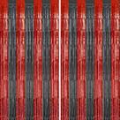 Pano de fundo com franjas metálicas DECOCKRAT vermelho e preto, pacote com 1 x 2 m
