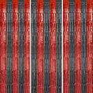 Pano de fundo com franjas metálicas DECOCKRAT vermelho e preto, pacote com 1 x 2,5 m, 3 unidades Pano de fundo com franjas metálicas DECOCKRAT vermelho e preto, pacote com 1 x 2,5 m, 3 unidades