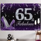 Pano de fundo de banner de aniversário HAMIGAR 65º aniversário 6x4 pés roxo