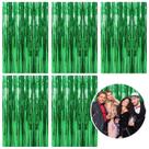 Pano de fundo de cortina de alumínio, pacote com 5 enfeites metálicos verdes para festa