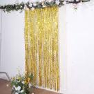 Pano de fundo de festa Efavormart Metallic Gold Wavy Tinsel Streamer Pano de fundo de festa Efavormart Metallic Gold Wavy Tinsel Streamer
