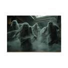 Pano De Fundo De Halloween Com Tema De Casa Assombrada, Zumbis E Fantasmas, Fácil De Pendurar,