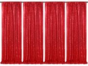 Pano de fundo de lantejoulas QueenDream Red 4 painéis 60x240cm de Natal Pano de fundo de lantejoulas QueenDream Red 4 painéis 60x240cm de Natal