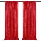 Pano de fundo de lantejoulas QueenDream Red 60x240cm 2 painéis de Natal Pano de fundo de lantejoulas QueenDream Red 60x240cm 2 painéis de Natal