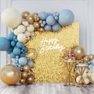Pano de fundo de parede cintilante Kate Light Gold Square Sequin x12