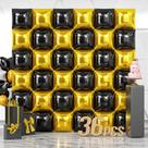 Pano de fundo de parede de balão NISOCY Black Gold Square Foil x36