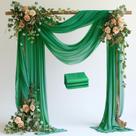 Pano de Fundo de Tecido Drapeado Wokceer - Arco de Casamento Verde Esmeralda