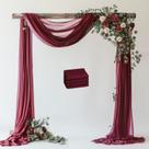Pano de Fundo de Tecido Drapeado Wokceer Burgundy para Casamento em Arco