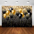 Pano de fundo fotográfico Avezano preto e dourado Glitter 7x5 pés