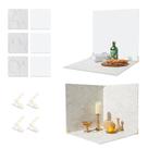 Pano de fundo fotográfico BEIYANG Marble 60x60cm com kits de suporte