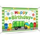 Pano de fundo Mocsicka Trash Truck Decoração de aniversário 180x110cm