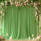 Pano de fundo PARTISKY, verde sálvia, 244x305 cm, cortinas sem rugas Pano de fundo PARTISKY, verde sálvia, 244x305 cm, cortinas sem rugas