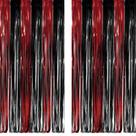 Pano de fundo Party Streamers GREATRIL Foil Fringe Tinsel preto vermelho Pano de fundo Party Streamers GREATRIL Foil Fringe Tinsel preto vermelho