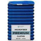 Pano de limpeza de microfibra EvaClean Premium 16x16cm azul, pacote com 12