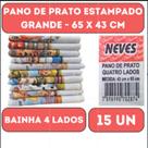 Pano De Prato Bainha Quatro Lados Estampado Grande - 43 X 65 Cm- Kit C/15