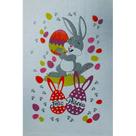 Pano De Prato Lomaer Sacaria Pascoa 50cmx70cm Estampado Coelho 0D Branco