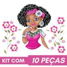 Pano de Prato Para Fazer Saia Crochê Boneca Artesã Mulata Com Glitter Com 10 peças