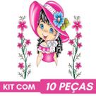 Pano De Prato Para Fazer Saia Crochê Boneca Tina Com Glitter Kit Com 10 peças