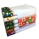 Pano De Prato Pé de Galinha Barrado Natal Kit 05 pçs