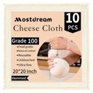 Pano de queijo Mostdream 10 peças 51 x 51 cm, algodão grau 100