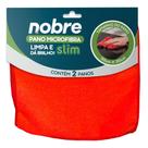 Pano microfibra 30x30cm (pct c/ 2 un) vermelho Slim - Nobre