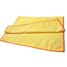 Pano Microfibra Automotiva 350GSM 4060cm Amarelo com Borda Laranja Lavagem Secagem e Acabamento
