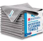 Panos de limpeza Microfiber Wholesale Pro (pacote com 12) 40x40cm cinza