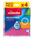 Panos de Limpeza Vileda Microfibra Cores Pacote com 4