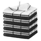 Panos de prato Nialnant Cotton Terry 30x30cm pretos (conjunto de 8)