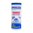 Panos Lenços Umedecidos 70 INPM Coperalcool 35un Limpeza Rápida Limpeza Multiuso Limpa Desinfeta Perfuma Pisos Eletros Vidros Fórmicas