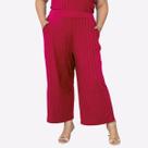 Pantacourt Canelado Viscose Antipeeling Feminina Plus Size