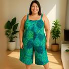 Pantacourt Macacão Plus Size Estampado Confortável Soltinho