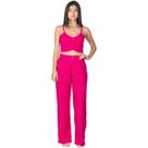 Pantalona Conjunto Feminino Calça E Cropped De Viscolinho