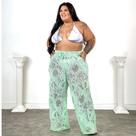 Pantalona Fem Arrastão Moda Praia/Verão Plus Size Curvy