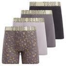 Pantaloncillo tipo bóxer True Religion elástico paquete de 4 negro/dorado Pantaloncillo tipo bóxer True Religion elástico paquete de 4 negro/dorado