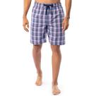 Pantalones Cortos de Dormir IZOD de Corte Relajado en Popelina Estampada Azul/Rosa a Cuadros