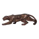 Pantera De Gesso Andando Estátua Decoração Bronze Poder 35cm