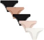 Pantis Bikini de Encaje Jessica Simpson Paquete de 5 Talla Grande